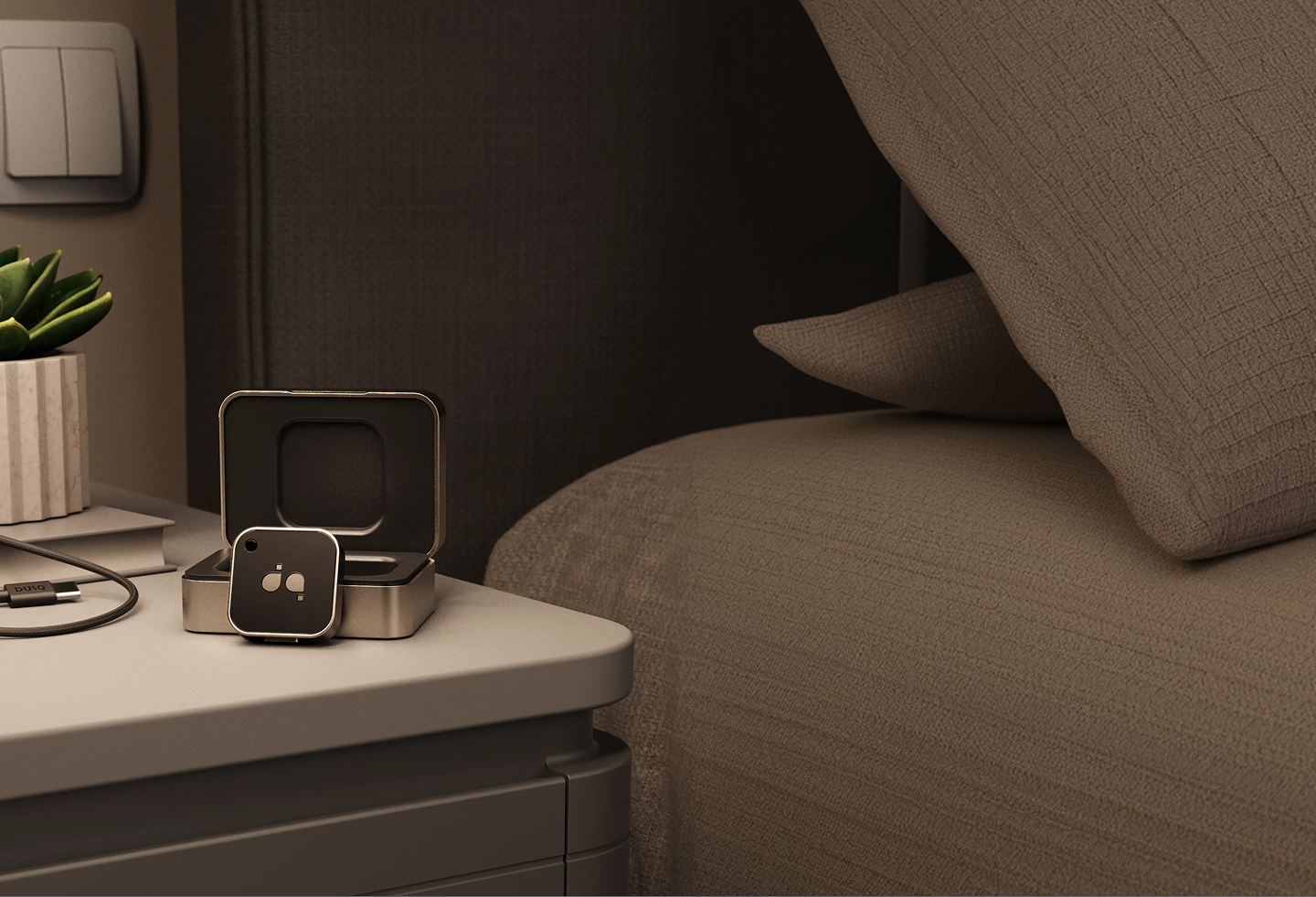 Charging case bedside